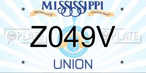 Z049V Mississippi License Plate