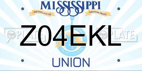 Z04EKL Mississippi License Plate