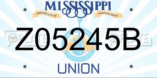 Z05245B Mississippi License Plate