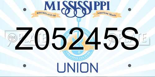 Z05245S Mississippi License Plate