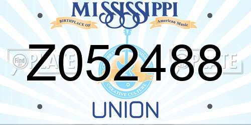 Z052488 Mississippi License Plate