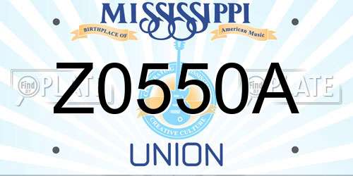 Z0550A Mississippi License Plate