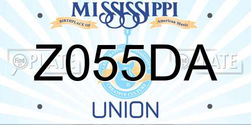 Z055DA Mississippi License Plate