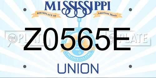 Z0565E Mississippi License Plate