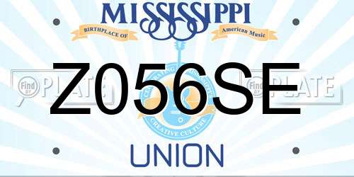 Z056SE Mississippi License Plate