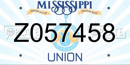 Z057458 Mississippi License Plate