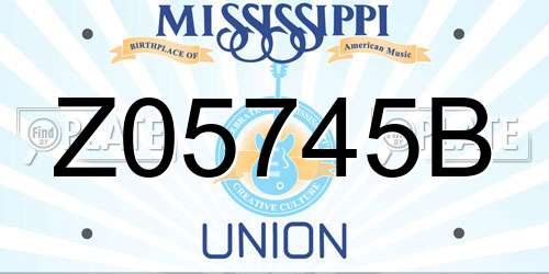 Z05745B Mississippi License Plate