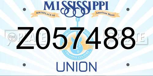 Z057488 Mississippi License Plate