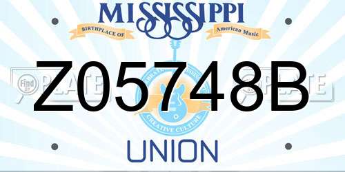 Z05748B Mississippi License Plate