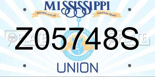 Z05748S Mississippi License Plate