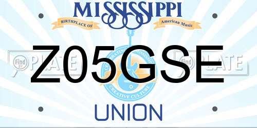 Z05GSE Mississippi License Plate