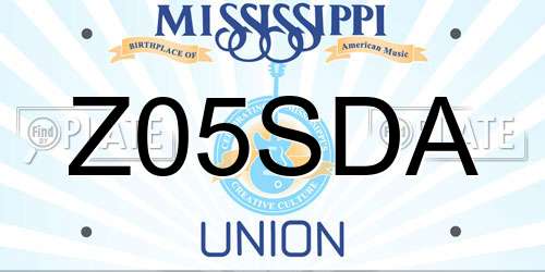 Z05SDA Mississippi License Plate