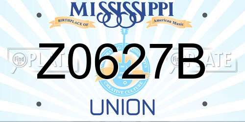Z0627B Mississippi License Plate