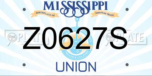 Z0627S Mississippi License Plate
