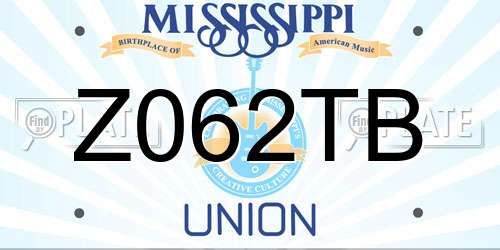 Z062TB Mississippi License Plate