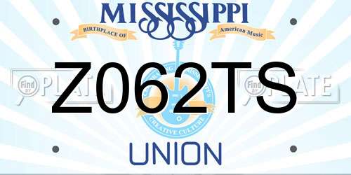 Z062TS Mississippi License Plate