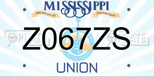 Z067ZS Mississippi License Plate