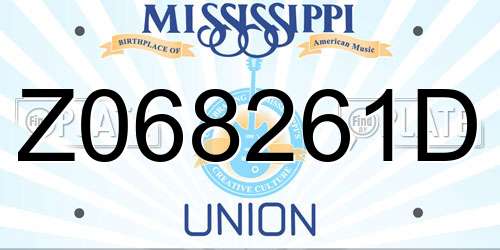 Z068261D Mississippi License Plate
