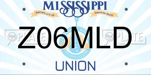 Z06MLD Mississippi License Plate