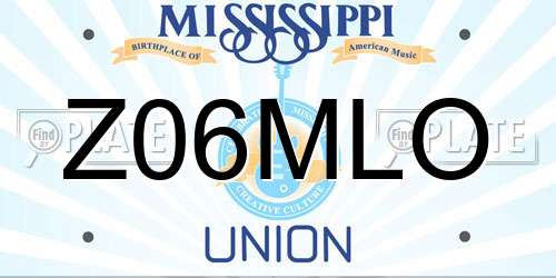 Z06MLO Mississippi License Plate