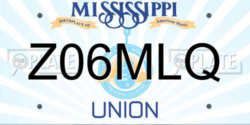 Z06MLQ Mississippi License Plate