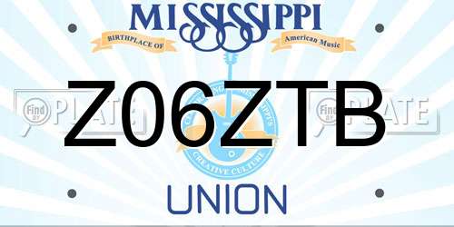 Z06ZTB Mississippi License Plate