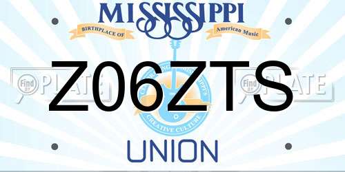 Z06ZTS Mississippi License Plate