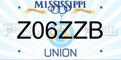 Z06ZZB Mississippi License Plate