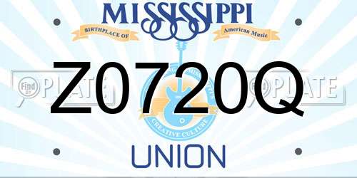 Z0720Q Mississippi License Plate