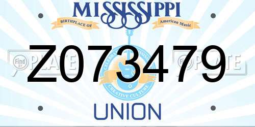 Z073479 Mississippi License Plate