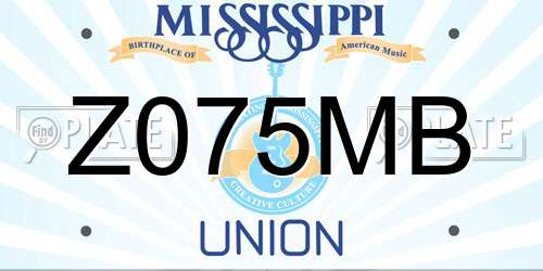 Z075MB Mississippi License Plate