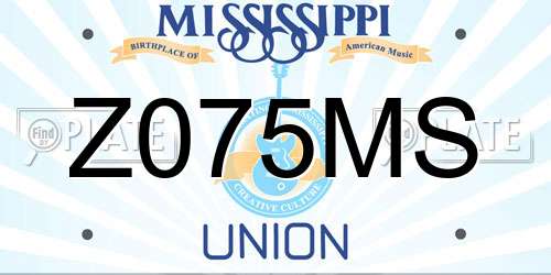 Z075MS Mississippi License Plate