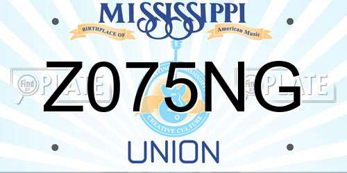Z075NG Mississippi License Plate