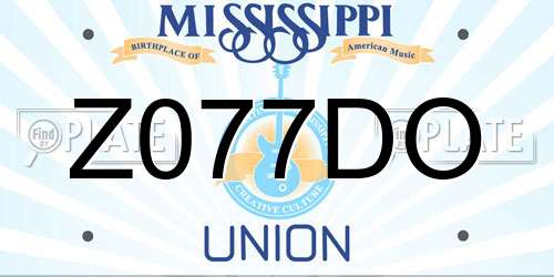 Z077DO Mississippi License Plate