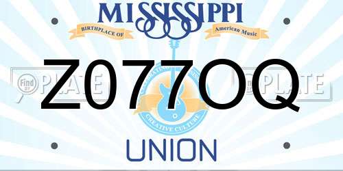 Z077OQ Mississippi License Plate