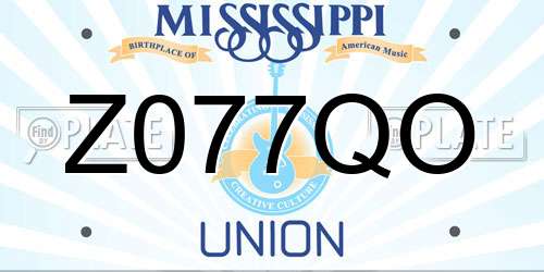 Z077QO Mississippi License Plate