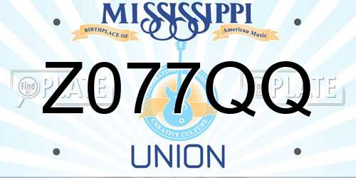 Z077QQ Mississippi License Plate