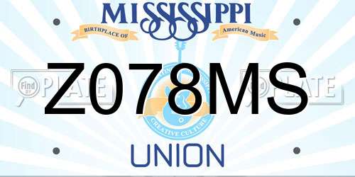 Z078MS Mississippi License Plate