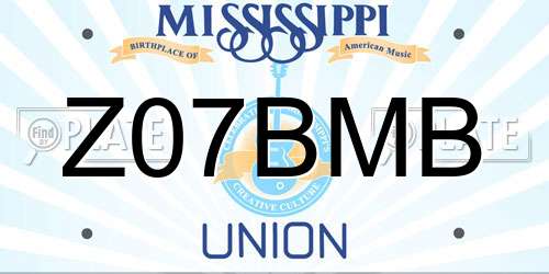 Z07BMB Mississippi License Plate