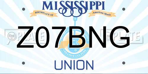 Z07BNG Mississippi License Plate