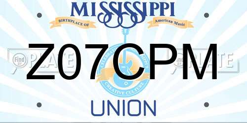 Z07CPM Mississippi License Plate