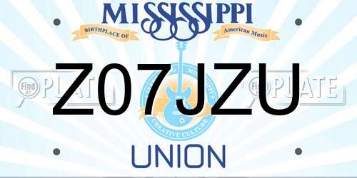 Z07JZU Mississippi License Plate