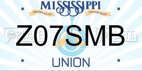 Z07SMB Mississippi License Plate