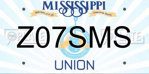 Z07SMS Mississippi License Plate