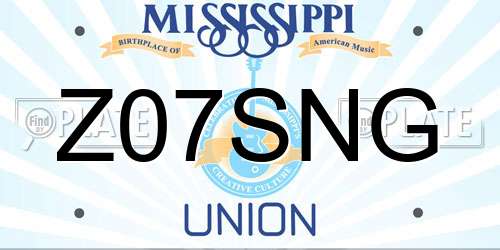 Z07SNG Mississippi License Plate