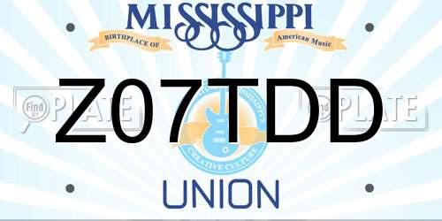 Z07TDD Mississippi License Plate