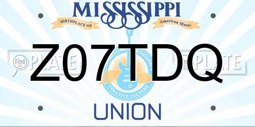 Z07TDQ Mississippi License Plate