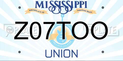 Z07TOO Mississippi License Plate