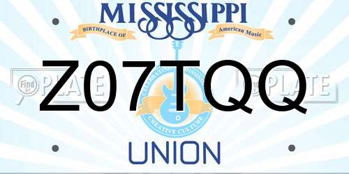 Z07TQQ Mississippi License Plate