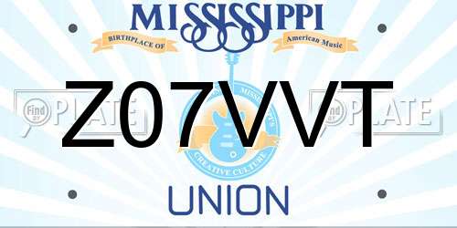 Z07VVT Mississippi License Plate